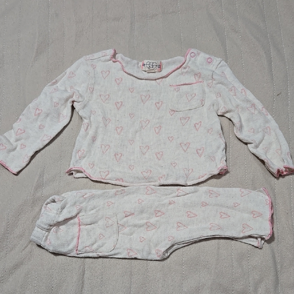 EGG New York Heart Pattern Kids Pajamas - Pink
